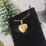 14k yellow gold estate heart locket pendant necklace