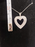 14k white gold diamond heart necklace pendant