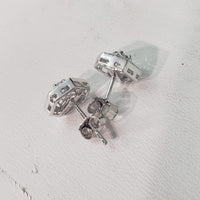 14k white gold filigree diamond studs earrings - .10ct tw