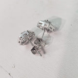 14k white gold filigree diamond studs earrings - .10ct tw