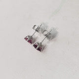 14k gold Pink Tourmaline scroll Studs