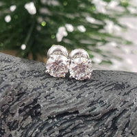 14k white gold diamond studs earrings - 1.03ct tw