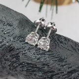 14k white gold diamond studs earrings - 1.03ct tw