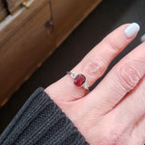 375 white gold pink Tourmaline & Diamond estate Ring