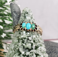 14k gold Victorian turquoise estate ring