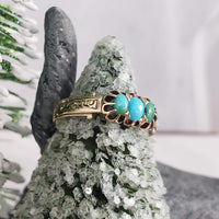 14k gold Victorian turquoise estate ring