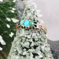 14k gold Victorian turquoise estate ring