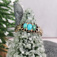 14k gold Victorian turquoise estate ring
