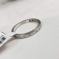Platinum 2mm 5 diamond vintage wedding band
