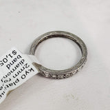Platinum 2mm old rose cut diamond vintage eternity wedding band - size 4.5