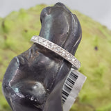Platinum 2mm old rose cut diamond vintage eternity wedding band - size 4.5