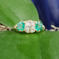 14k yellow gold 1.66ct  Old Mine Cut Diamond Victorian - Edwardian ring