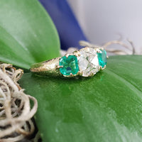 14k yellow gold 1.66ct  Old Mine Cut Diamond Victorian - Edwardian ring