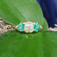 14k yellow gold 1.66ct  Old Mine Cut Diamond Victorian - Edwardian ring
