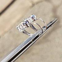 14k white gold rose cut diamond & sapphire lever back earrings -.62ct tw