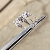 14k white gold rose cut diamond & sapphire lever back earrings -.62ct tw