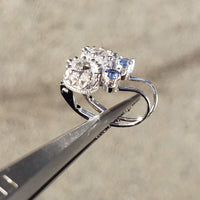 14k white gold rose cut diamond & sapphire lever back earrings -.62ct tw