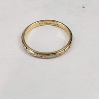 14k gold two tone 2mm vintage floral wedding band