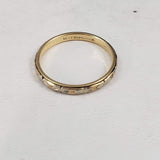 14k gold two tone 2mm vintage floral wedding band