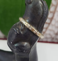 14k gold two tone 2mm vintage floral wedding band