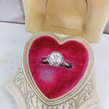 Platinum filigree diamond solitaire antique estate ring - 1.10ct