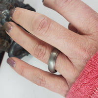 Titanium 6mm beveled edge Band - SIZE 11.5