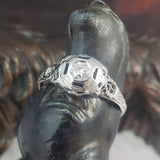18k white gold c.1920's Art Deco diamond filigree Ring
