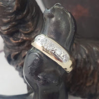 14k gold 5 diamond estate band - apx .50ct tw