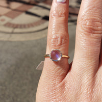 14k gold two tone Victorian Moonstone ring