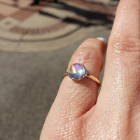 14k gold two tone Victorian Moonstone ring
