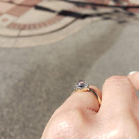 14k gold two tone Victorian Moonstone ring