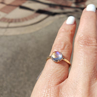 14k gold two tone Victorian Moonstone ring