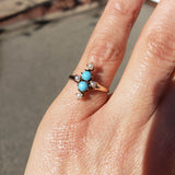 10k gold Victorian turquoise & pearl estate ring