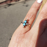 10k gold Victorian turquoise & pearl estate ring