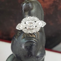 Platinum Art Deco diamond estate ring