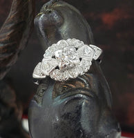 Platinum Art Deco diamond estate ring