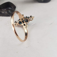 10k gold Victorian turquoise & pearl estate ring