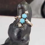 10k gold Victorian turquoise & pearl estate ring