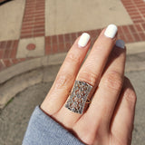 Platinum & 18k yellow gold diamond Edwardian filigree glove shield Ring