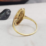 Platinum & 18k yellow gold diamond Deco c.20's glove shield Ring
