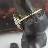 14k gold two diamond Deco c.20's glove shield Ring
