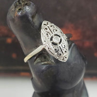 14k gold two diamond Deco c.20's glove shield Ring