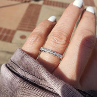 Platinum 7 diamond vintage wedding band
