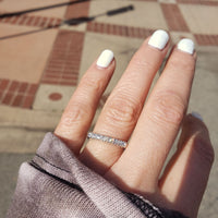 Platinum 7 diamond vintage wedding band