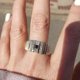 14k gold 12 diamond & sapphire estate men's Ring