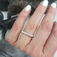 Platinum 7 diamond vintage wedding band