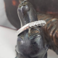 Platinum 7 diamond vintage wedding band