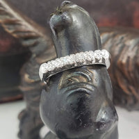 Platinum 7 diamond vintage wedding band