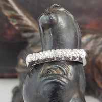 Platinum 7 diamond vintage wedding band