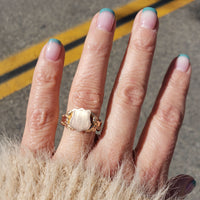 10k yellow gold estate eagle SIGNET ring